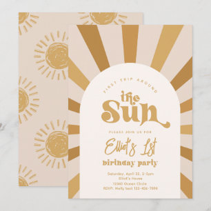 Trip om de zonuitnodiging   Girl Sun Invite Kaart
