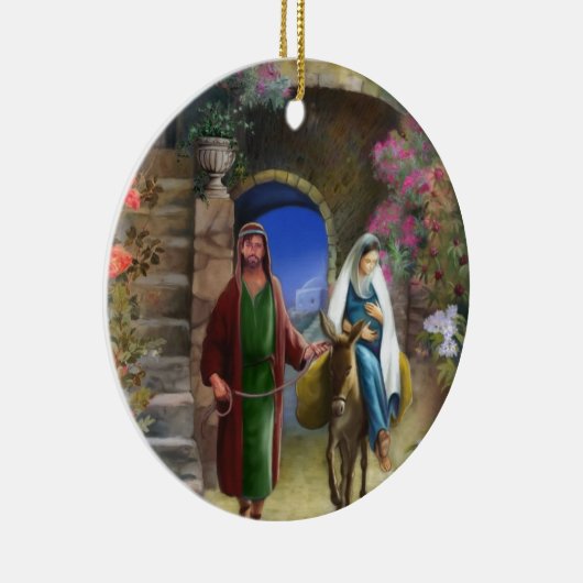 Trip op Bethlehem dubbelzijdig siermiddel Keramisch Ornament (Rechts)