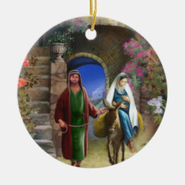 Trip op Bethlehem dubbelzijdig siermiddel Keramisch Ornament