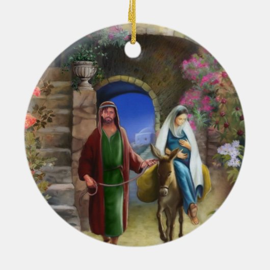 Trip op Bethlehem dubbelzijdig siermiddel Keramisch Ornament (Achterkant)