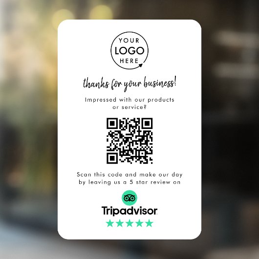 Tripadviseur-Reviewen | QR-code zakelijke Review Raamsticker