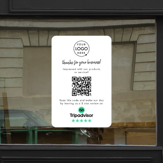 Tripadviseur-Reviewen | QR-code zakelijke Review Raamsticker