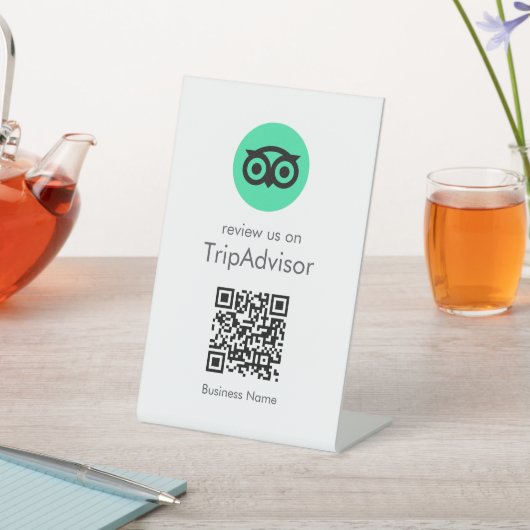 Tripadviseur-Reviewen | QR-code zakelijke Review Reclamebord Met Voetstuk (Insitu)