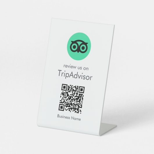 Tripadviseur-Reviewen | QR-code zakelijke Review Reclamebord Met Voetstuk (Voorkant)