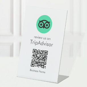 Tripadviseur-Reviewen QR-code zakelijke Review Reclamebord Met Voetstuk