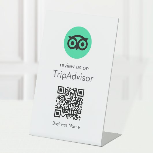 Tripadviseur-Reviewen | QR-code zakelijke Review Reclamebord Met Voetstuk