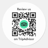 Tripadviseur-Reviewen | QR-code zakelijke Review Ronde Sticker (Voorkant)