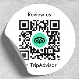 Tripadviseur-Reviewen | QR-code zakelijke Review Ronde Sticker