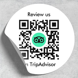 Tripadviseur-Reviewen   QR-code zakelijke Review Ronde Sticker