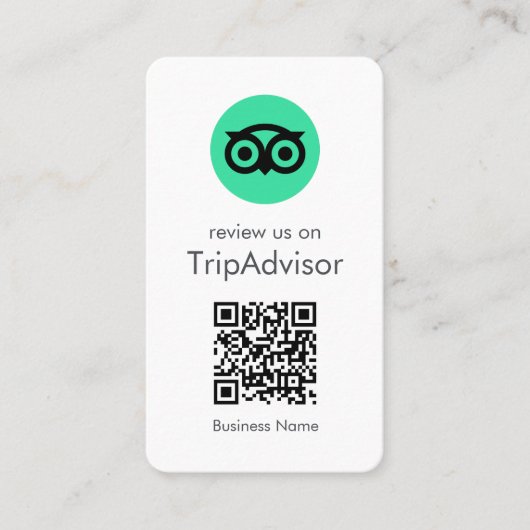 Tripadviseur-Reviewen | QR-code zakelijke Review Visitekaartje (Voorkant)