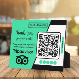TripAdvisor beoordelingsverzoek met logo en QR-cod Fotoplaat
