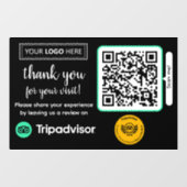 TripAdvisor beoordelingsverzoek met logo en QR-cod Raamsticker (Vel)