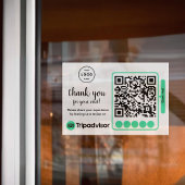 TripAdvisor beoordelingsverzoek met logo en QR-cod Raamsticker
