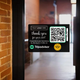 TripAdvisor beoordelingsverzoek met logo en QR-cod Raamsticker
