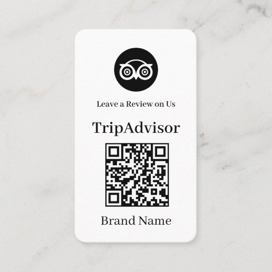 TripAdvisor QR | Aangepaste zakelijke feedbacklink Visitekaartje (Voorkant)