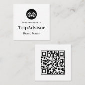 TripAdvisor QR | Custom Business Feedback Link Vierkante Visitekaartje (Voorkant / Achterkant)