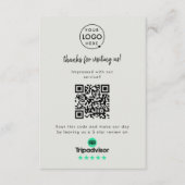 TripAdvisor Rating Link | QR-code grijze zaken Informatiekaartje (Voorkant)