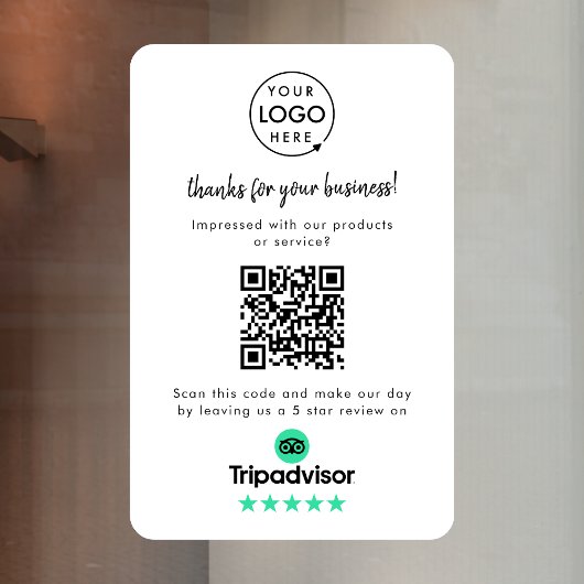 Tripadvisor Recensies | Zakelijke Review QR Code Raamsticker