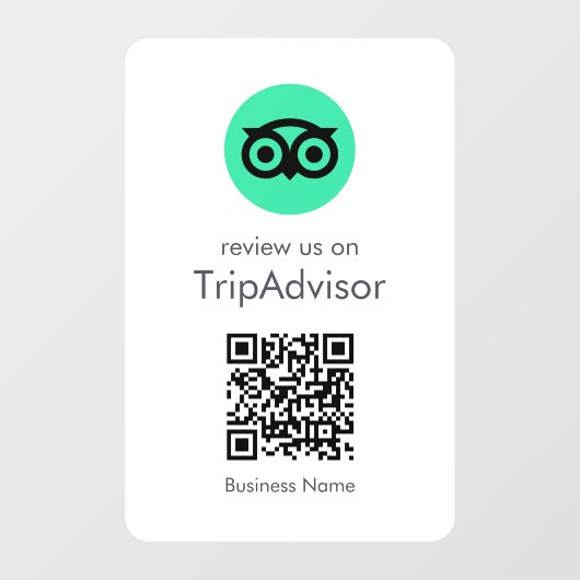 Tripadvisor Recensies | Zakelijke Review QR Code Raamsticker (Vel)