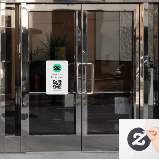 Tripadvisor Recensies | Zakelijke Review QR Code Raamsticker (Kantoordeur)