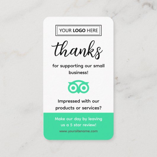 TripAdvisor Review-aanvraag Visitekaartje (Achterkant)
