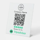 TripAdvisor Review aanvraag voetstuk met QR-code Reclamebord Met Voetstuk (Voorkant)