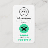 TripAdvisor Review Kaart aanvragen met QR-code Visitekaartje (Voorkant)