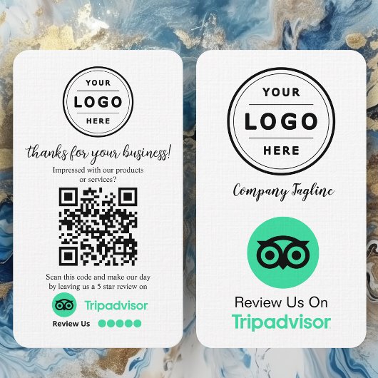 TripAdvisor Review Kaart aanvragen met QR-code Visitekaartje