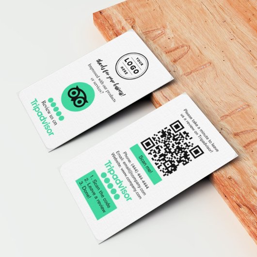 TripAdvisor Review Kaart aanvragen met QR-code Visitekaartje
