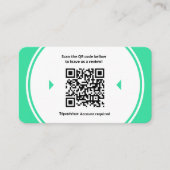 TripAdvisor Reviewen Beoordeel Business 5 Star QR  Visitekaartje (Voorkant)