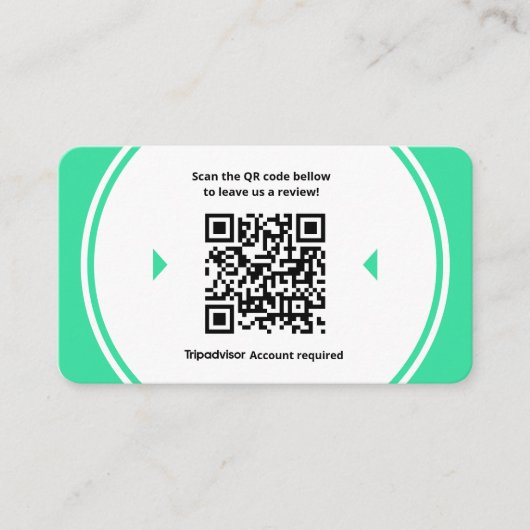 TripAdvisor Reviewen Beoordeel Business 5 Star QR  Visitekaartje (Voorkant)