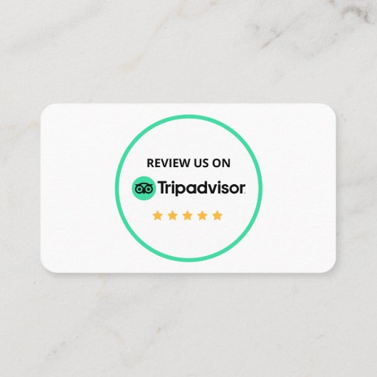TripAdvisor Reviewen Beoordeel Business 5 Star QR Visitekaartje (Achterkant)