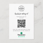 TripAdvisor-Reviewen | Business Review Link QR Cod Informatiekaartje (Voorkant)