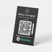 TripAdvisor-Reviewen | Business Review Link QR Cod Reclamebord Met Voetstuk (Voorkant)