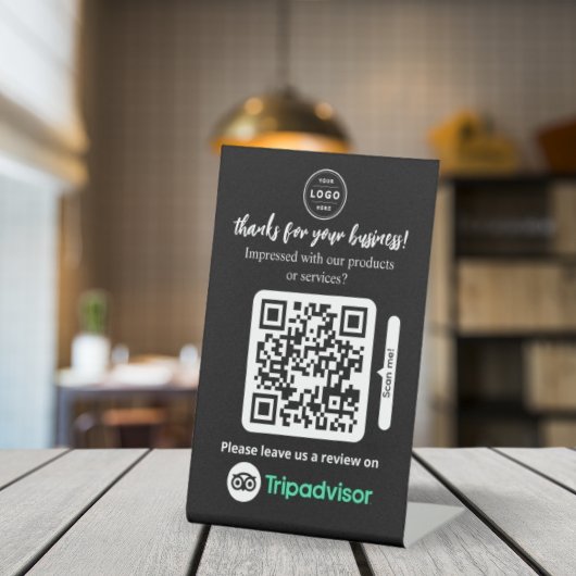 TripAdvisor-Reviewen | Business Review Link QR Cod Reclamebord Met Voetstuk