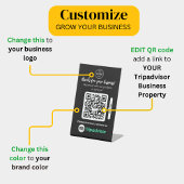 TripAdvisor-Reviewen | Business Review Link QR Cod Reclamebord Met Voetstuk