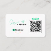 TripAdvisor Reviewen QR Code Business Review Link Visitekaartje (Voorkant)