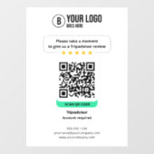 Tripadvisor Reviewen QR Code Rate Business 5 Star Raamsticker (Vel)