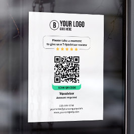 Tripadvisor Reviews QR Code Beoordeel uw bedrijf 5 Raamsticker