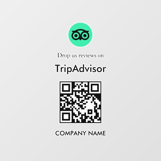 Tripadvisor Reviews QR-code Zakelijke Raamsticker (Vel)