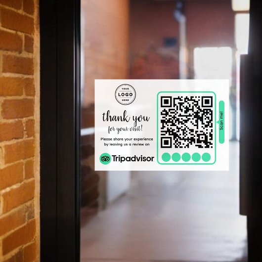 TripAdvisor Reviewverzoek met logo en QR-code Raamsticker