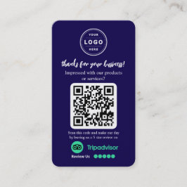 TripAdvisor Reviewverzoek met Logo en QR Code Visitekaartje