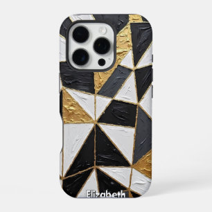 Tripartiete Harmonie: Gouden Interlace iPhone 16 Pro Hoesje