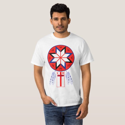 Tripartite Mi'Kmaq Forum Symbol en vlag T-shirt (Voorkant volledig)