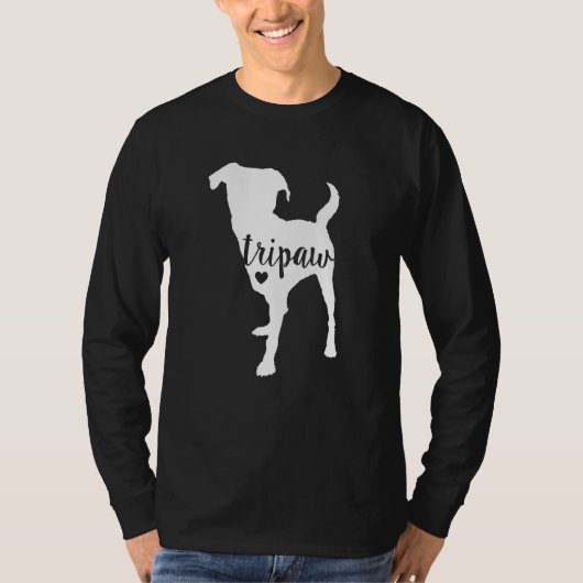Tripaw Dog, Drie Legged Dog, Tripaw Mam, Tripod D T-shirt (Voorkant)