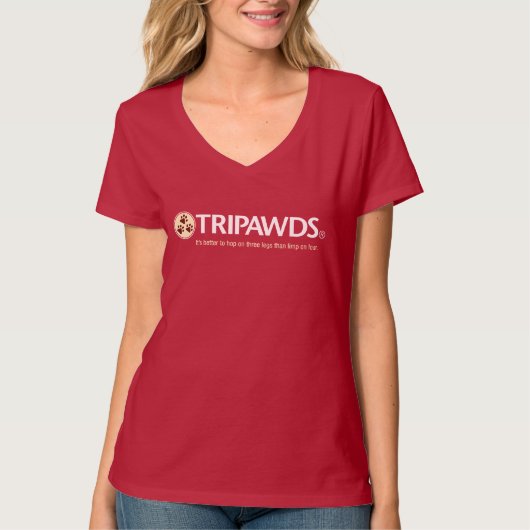 Tripawds Logo T (Vrouwen, Donker) T-shirt (Voorkant)