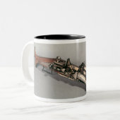 Tripelpistool Tweekleurige Koffiemok (Voorkant links)
