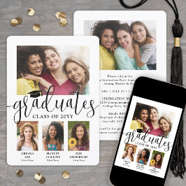 Triple Afstuderen 3 afgestudeerden foto collage ge Aankondiging