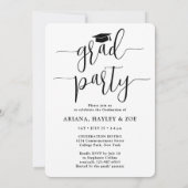 Triple Afstuderen 3 Afgestudeerden Foto's Joint Pa Kaart (Achterkant)