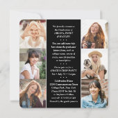 Triple Afstuderen Fotocollage Zwart Wit Joint Aankondiging (Achterkant)